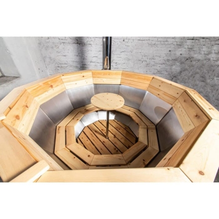 Сибирский банный чан &quot;Илья Муромец&quot; на подставке + печь 2250 мм опора - нерж. сталь, фото 6