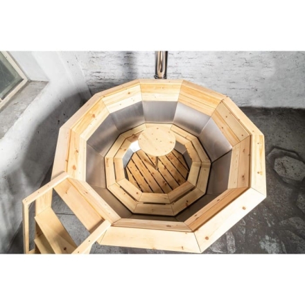 Сибирский банный чан &quot;Илья Муромец&quot; на подставке + печь 2250 мм опора - нерж. сталь, фото 5