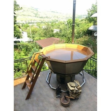 Сибирский банный чан &quot;Илья Муромец&quot; на подставке + печь 2250 мм опора - нерж. сталь, фото 2