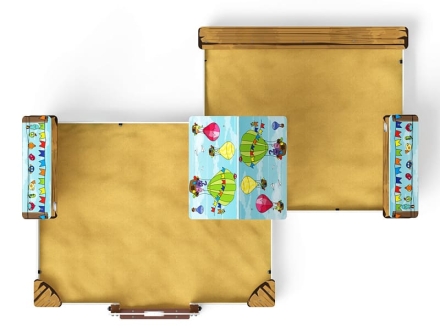 Песочный дворик двойной большой с навесом Домик (Коты) - ИО 6.01.03-03, фото 5