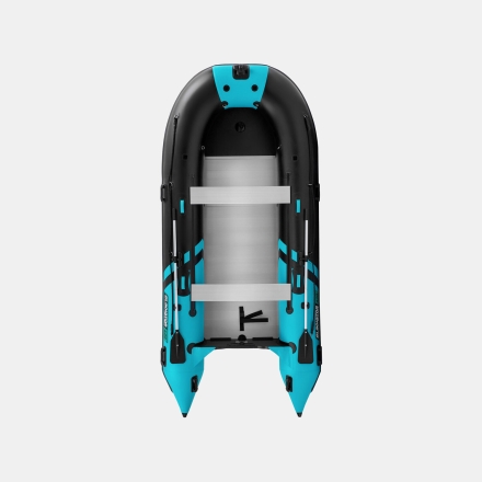 Gladiator C 420 AL ACTIVE Черно-бирюзовый моторная лодка ПВХ Алюминиевый пайол, фото 4