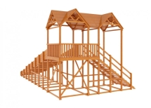 Зимняя деревянная горка "Snow Fox 10 м" МАКСИ