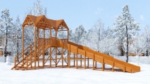 Зимняя деревянная горка "Snow Fox 10 м" МАКСИ