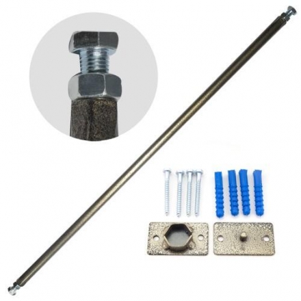 Турник резьбовой в проем, арт.MR-T85, 75-85 см, стальная труба, окраска под бронзу, фото 1