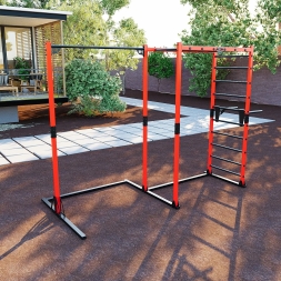 Универсальный уличный спортивный комплекс турник брусья Domsen Fitness Ds59 RED, фото 1