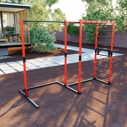 Универсальный уличный спортивный комплекс турник брусья Domsen Fitness Ds59 RED, фото 2