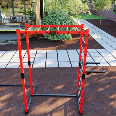 Универсальный уличный спортивный комплекс турник брусья Domsen Fitness Ds59 RED, фото 5