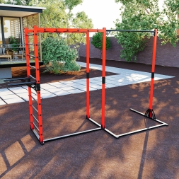 Универсальный уличный спортивный комплекс турник брусья Domsen Fitness Ds59 RED, фото 6