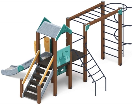 Детская игровая площадка Играйте с нами (Тайга) горка Н 1200 ДИК 2.01.1.08-03, фото 2