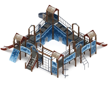 Детская игровая площадка Остров детства (Алтай) (винтовой скат) Н 1200, горка Н 2000 ДИК 2.01.8.02-14, фото 1