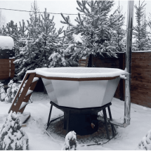 Сибирский банный чан "Илья Муромец" на подставке + печь 2250 мм опора - черный металл Сибирский банный чан "Илья Муромец" на подставке + печь 2250 мм опора - черный металл