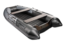 YACHTMAN-340 НДНД (Яхтман) серый-черный (лодка ПВХ нднд под мотор с усилением), фото 1