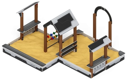 Песочный дворик двойной большой с навесом Домик (Техно) - ИО 6.01.03-04 , фото 4