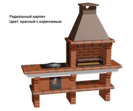 Печь Аристократ 714 Радиальный кирпич красный с коричневым, фото 11