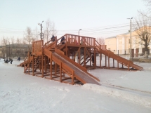 Зимняя деревянная горка "Snow Fox 4 ската"