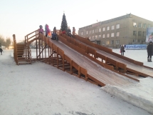 Зимняя деревянная горка "Snow Fox 4 ската"