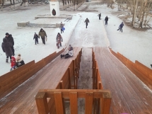 Зимняя деревянная горка "Snow Fox 4 ската"