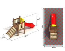 Детская горка ActiWood AW - 10/900 для игровой площадки Детская горка ActiWood AW - 10/900 для игровой площадки