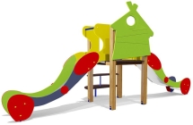 Горка двойная Избушка 08406 для детской площадки Горка двойная Избушка 08406 для детской площадки