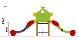 Горка двойная Избушка 08406 для детской площадки, фото 2 Горка двойная Избушка 08406 для детской площадки, фото 2