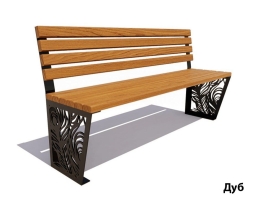 Парковая скамейка Павлин, Сосна (без подлокотников) 0,6 м, фото 5