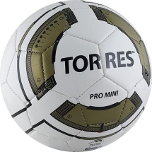 Мяч футбольный сувенирный "TORRES Pro Mini", размер 0, д.12 см, бело-черно-золотой