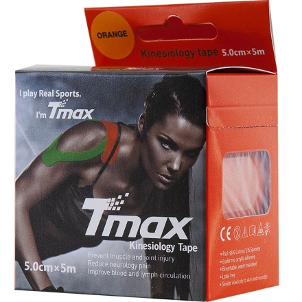 Тейп кинезиологический Tmax Extra Sticky Orange (5 см x 5 м), арт. 423167, оранжевый, фото 2