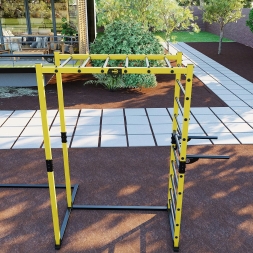 Универсальный уличный спортивный комплекс турник брусья Domsen Fitness Ds59 YELLOW , фото 3