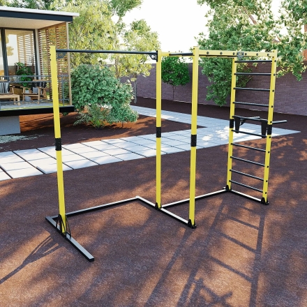 Универсальный уличный спортивный комплекс турник брусья Domsen Fitness Ds59 YELLOW , фото 1