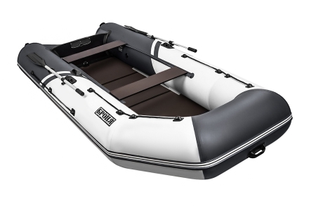 Броня-360 СК слань+киль белый-черный (Лодка ПВХ под мотор с усилением), фото 1