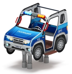 Джип ДПС - Качалка на пружине двухместная машинка - ИО 23.03.05-11, фото 1