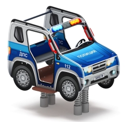 Джип ДПС - Качалка на пружине двухместная машинка - ИО 23.03.05-11, фото 2