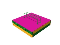 Песочница с откидной крышкой П056 для детской площадки, фото 3 Песочница с откидной крышкой П056 для детской площадки, фото 3