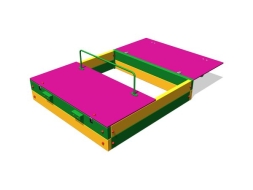 Песочница с откидной крышкой П056 для детской площадки, фото 2 Песочница с откидной крышкой П056 для детской площадки, фото 2