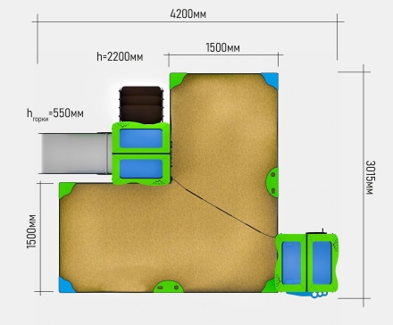 Песочный дворик ЛД051005 для детской площадки, фото 3