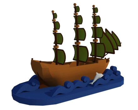 Топиари Корабль, h - 1000 см, цветной - газон Eco, фото 2