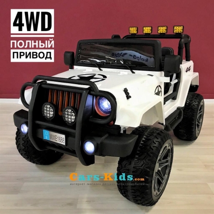 Электромобиль Jeep Wrangler 4WD WXE1688 белый, фото 1