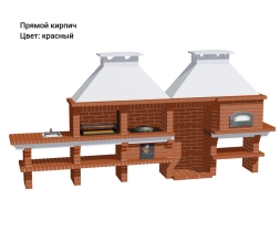 Печь Аристократ 854 Прямоугольный кирпич красный с коричневым, фото 11