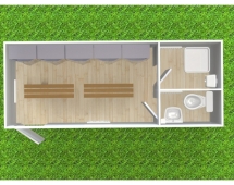 Раздевалка с туалетом и душем 0142 (Для подключения к воде и канализации) Раздевалка с туалетом и душем 0142 (Для подключения к воде и канализации)