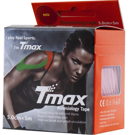 Тейп кинезиологический Tmax Extra Sticky Red (5 см x 5 м), арт. 423150, красный, фото 2