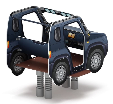 Джип Металлик - Качалка на пружине двухместная машинка - ИО 23.03.05-13, фото 2