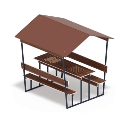 Нарды + Шахматы - Столик для взрослых с навесом - МФ 32.01.05-04, фото 1