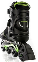 Роликовые коньки мужские. Цвет: черный/зеленый, размер 41