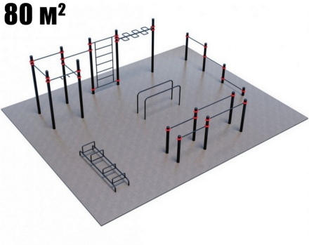 Проект Дворовая площадка для Воркаут и ГТО 2-4 (8 x 10 м), фото 1