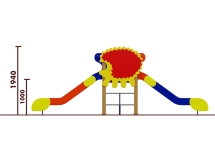 Горка двойная Ёжик 08403.21 для детской площадки Горка двойная Ёжик 08403.21 для детской площадки