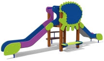 Горка двойная Ёжик 08403.21 для детской площадки Горка двойная Ёжик 08403.21 для детской площадки