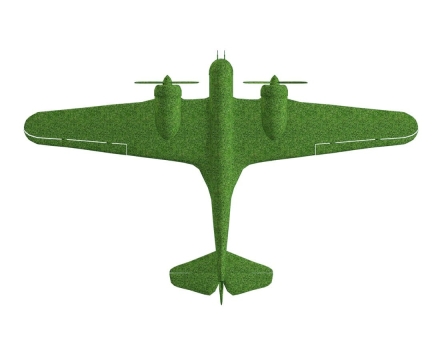 Топиари Самолет бомбардировщик, масштаб к оригиналу 1:4 - газон Premium, фото 3