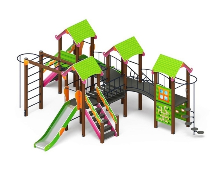 Детская игровая площадка Лукоморье ДИК 2.25.08-01.С H=1200, металлический скат, фото 2