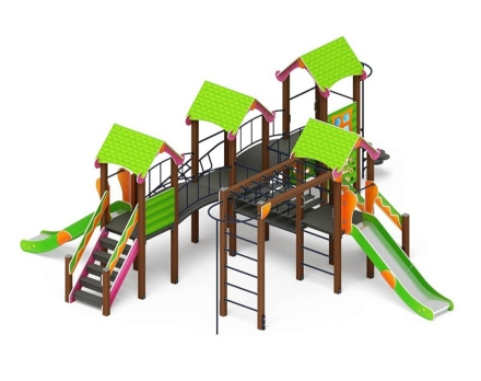 Детская игровая площадка Лукоморье ДИК 2.25.08-01.С H=1200, металлический скат, фото 1