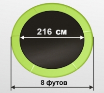 ARLAND Батут 8FT с внешней страховочной сеткой и лестницей (Light green)